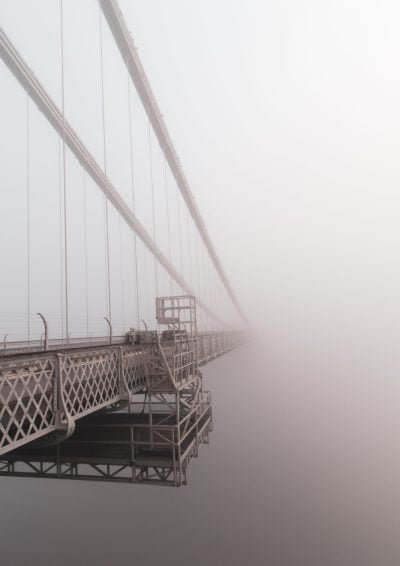 Into the Vortex - misty Clifton Suspension Bridge photo print