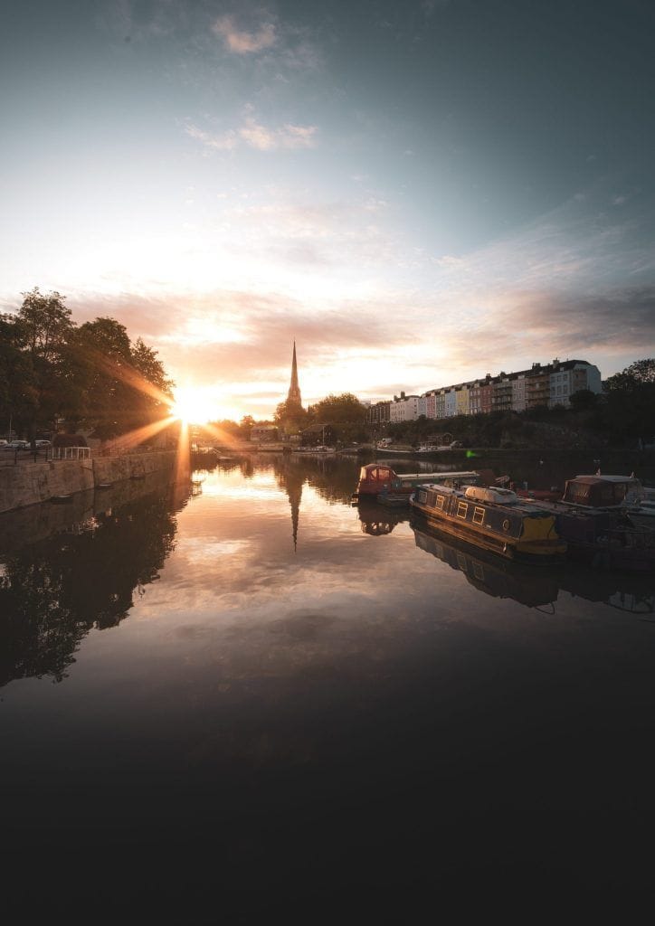 A flarey nice sunrise - fine art Bristol Harbour photo print