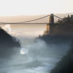 Misty Clifton Suspension Bridge fine art print