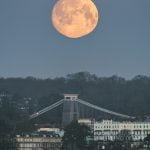 Full moon setting over Clifton Suspension Bridge - featured in Astronomy Photographer of the Year