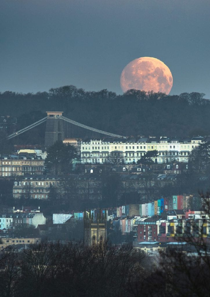 Peekamoon - fine art Clifton Suspension Bridge moon print