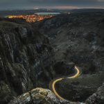 Light trails in Cheddar Gorge, Somerset