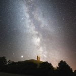 The Milky Way behind Glastonbury Tor, Somerset