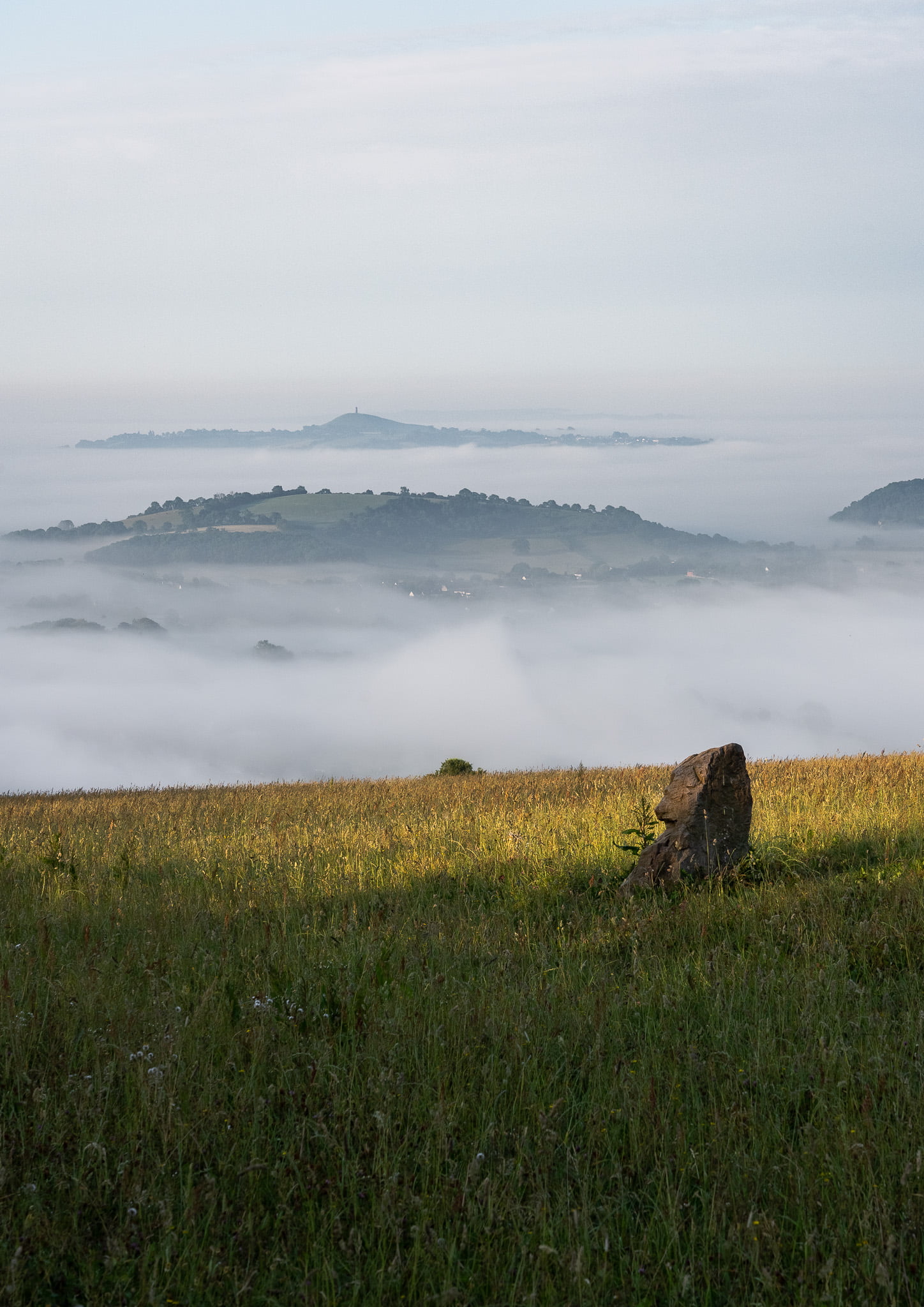 Glastonbury Tor, viewed from Deer Leap in the Mendips