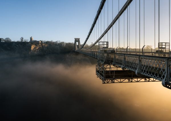Misty Clifton Suspension Bridge fine art photo print