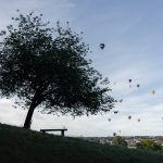 Cherry tree hot air balloon fine art print
