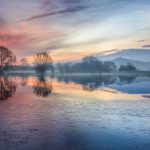 Frozen Somerset Levels and Glastonbury Tor fine art print
