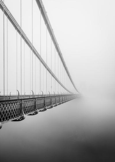 The void - Clifton Suspension Bridge black and white fine art print
