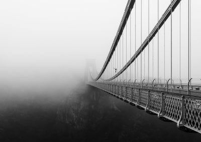 Into the nothing - Clifton Suspension Bridge black and white fine art print