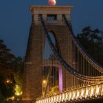 Lunar eclipse over Clifton Suspension Bridge
