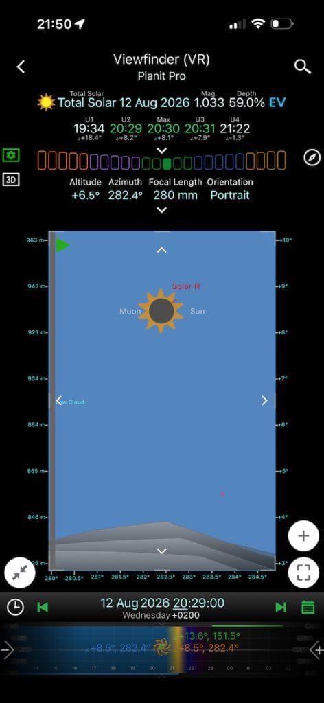 Penafiel Castle, total solar eclipse Spain 2026